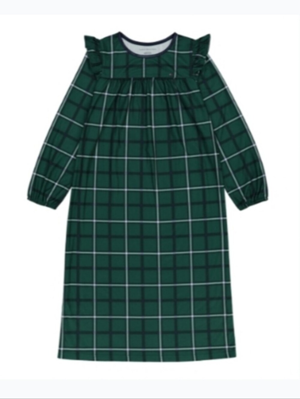 Tommy Hilfiger Girls' Green Plaid Long Sleeve Dress